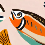 Sardines, Colorful Bohemian Eclectic Fish Animals, Ocean Life Seawater Quirky Whimsical, Pastel Illustration Painting Coffee Mug Gallery Image 2