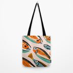Sardines, Colorful Bohemian Eclectic Fish Animals, Ocean Life Seawater Quirky Whimsical, Pastel Illustration Painting Tote Bag Gallery Image 2