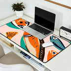 Sardines, Colorful Bohemian Eclectic Fish Animals, Ocean Life Seawater Quirky Whimsical, Pastel Illustration Painting Desk Mat Gallery Image 2