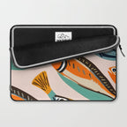 Sardines, Colorful Bohemian Eclectic Fish Animals, Ocean Life Seawater Quirky Whimsical, Pastel Illustration Painting Laptop Sleeve Gallery Image 2