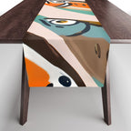 Sardines, Colorful Bohemian Eclectic Fish Animals, Ocean Life Seawater Quirky Whimsical, Pastel Illustration Painting Table Runner Gallery Image 1