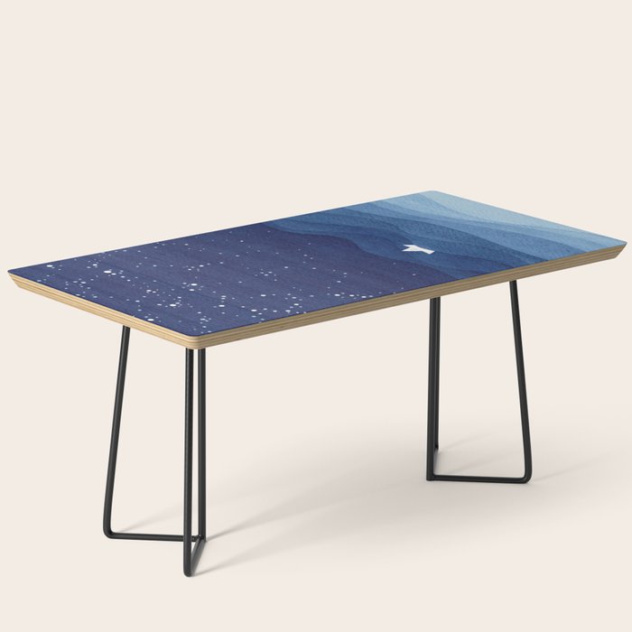 blue ocean waves, sailboat ocean stars Coffee Table Gallery Image 1