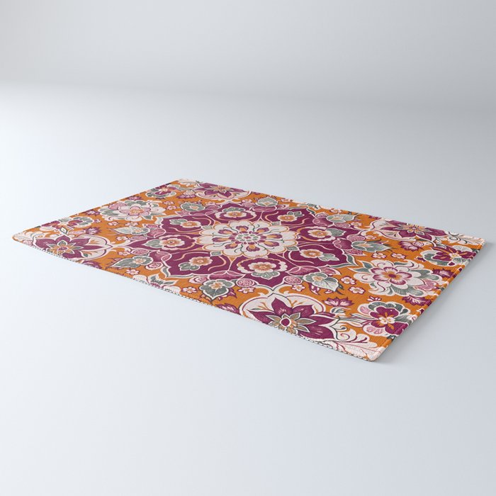 Ruby and Spice Floral Mandala Rug Gallery Image 3