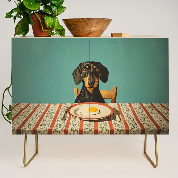 Dachshund Waiting For Breakfast Credenza Gallery Image 1