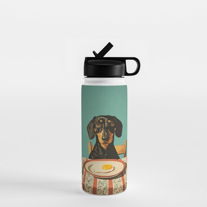 Dachshund Waiting For Breakfast Water Bottle Gallery Image 1