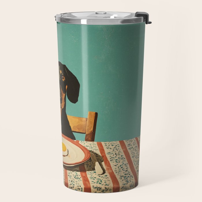 Dachshund Waiting For Breakfast Travel Mug Gallery Image 2