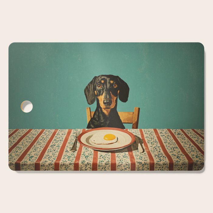 Dachshund Waiting For Breakfast Cutting Board Gallery Image 1