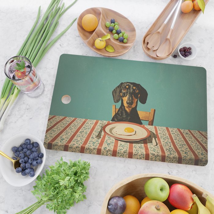 Dachshund Waiting For Breakfast Cutting Board Gallery Image 2