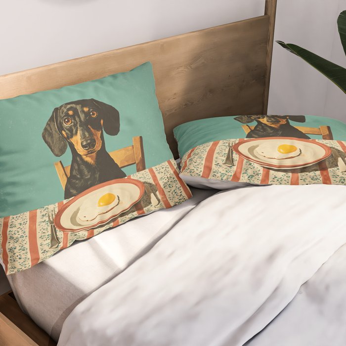Dachshund Waiting For Breakfast Pillow Sham Gallery Image 2