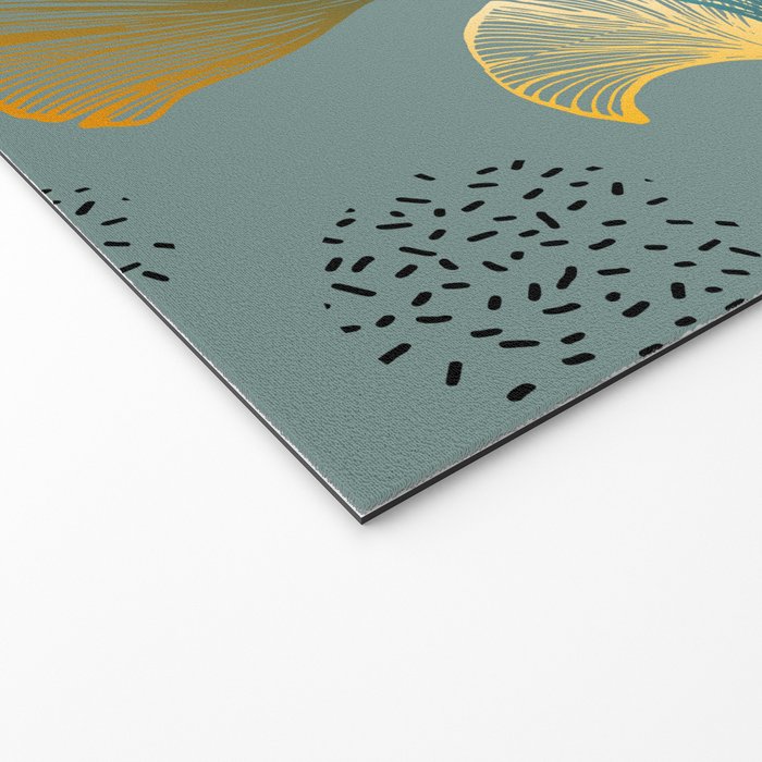 Luxury gold Ginkgo on blue background illustration pattern. Welcome Mat Gallery Image 2