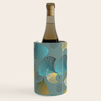 Luxury gold Ginkgo on blue background illustration pattern. Wine Chiller Gallery Image 3