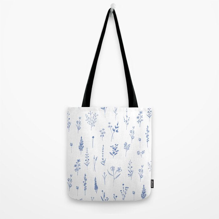 Wildflowers in blue Tote Bag Gallery Image 2