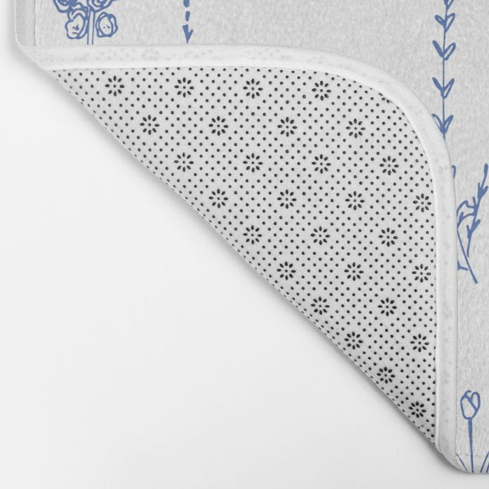Wildflowers in blue Bath Mat Gallery Image 2