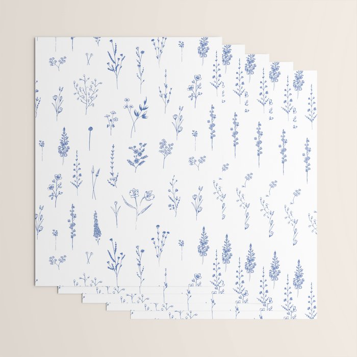 Wildflowers in blue Wrapping Paper Gallery Image 3