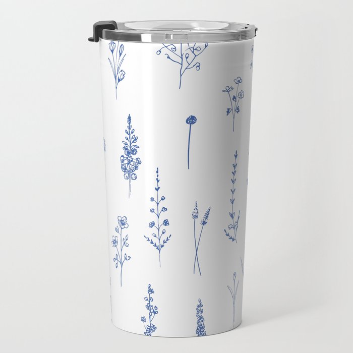 Wildflowers in blue Travel Mug Gallery Image 3