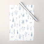 Wildflowers in blue Wrapping Paper Gallery Image 1