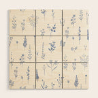 Wildflowers in blue Wood Wall Art Gallery Image 1