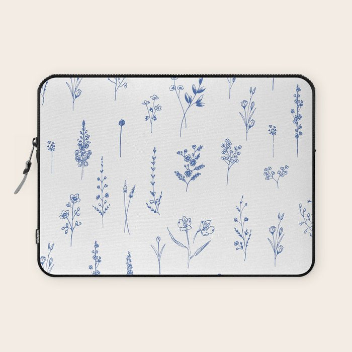 Wildflowers in blue Laptop Sleeve Gallery Image 1