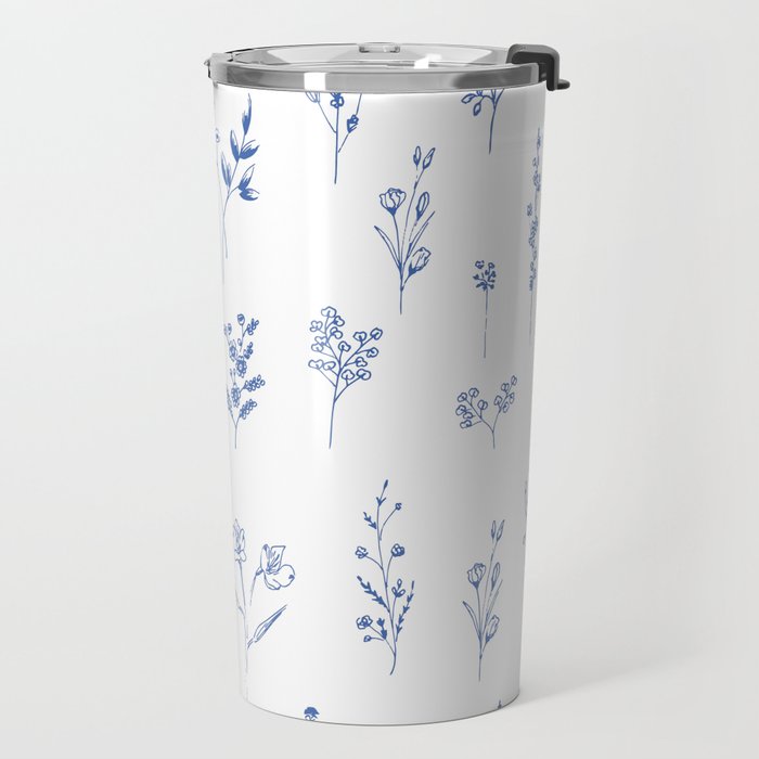 Wildflowers in blue Travel Mug Gallery Image 2