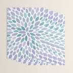 Festive, Flower Bloom, Purple and Teal, Floral Prints Wrapping Paper Gallery Image 3
