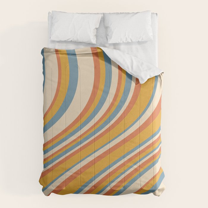 Wavy Stripes XX - Retro Summer Comforter Gallery Image 1