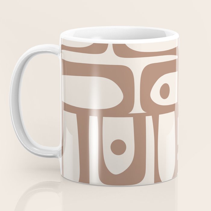 Mid Century Modern Piquet Pattern 1 Inspired by PANTONE 17 1230 Color of the Year Mocha Mousse Coffee Mug Gallery Image 3
