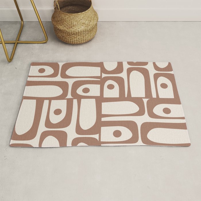 Mid Century Modern Piquet Pattern 1 Inspired by PANTONE 17 1230 Color of the Year Mocha Mousse Rug Gallery Image 1