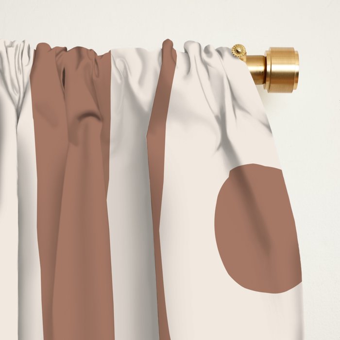 Mid Century Modern Piquet Pattern 1 Inspired by PANTONE 17 1230 Color of the Year Mocha Mousse Window Curtain Gallery Image 2