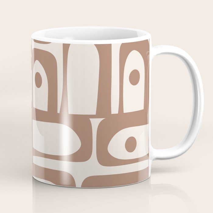 Mid Century Modern Piquet Pattern 1 Inspired by PANTONE 17 1230 Color of the Year Mocha Mousse Coffee Mug Gallery Image 1