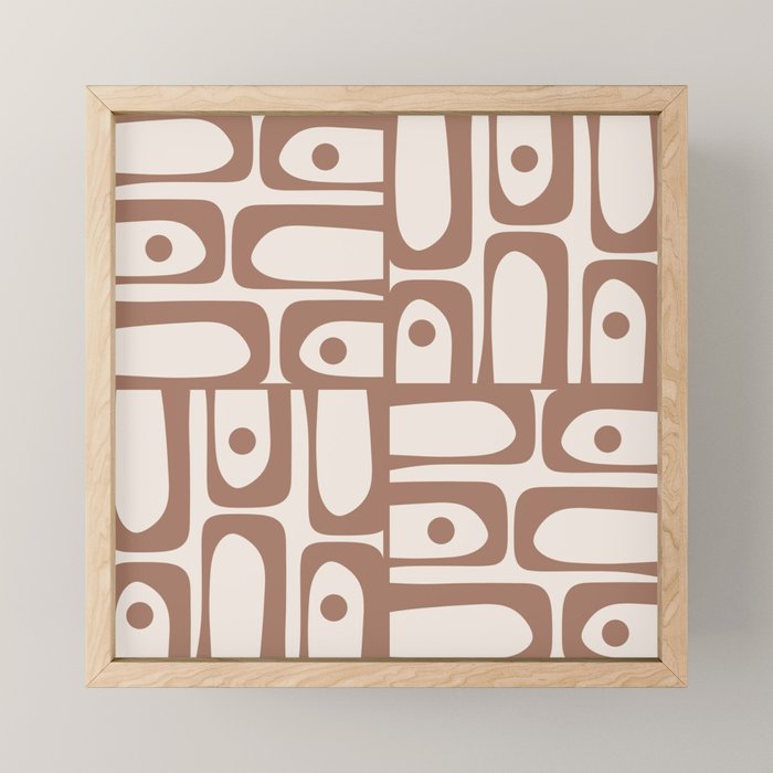 Mid Century Modern Piquet Pattern 1 Inspired by PANTONE 17 1230 Color of the Year Mocha Mousse Mini Art Print Gallery Image 1