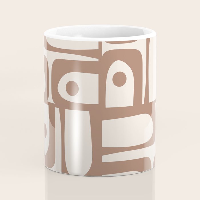 Mid Century Modern Piquet Pattern 1 Inspired by PANTONE 17 1230 Color of the Year Mocha Mousse Coffee Mug Gallery Image 4