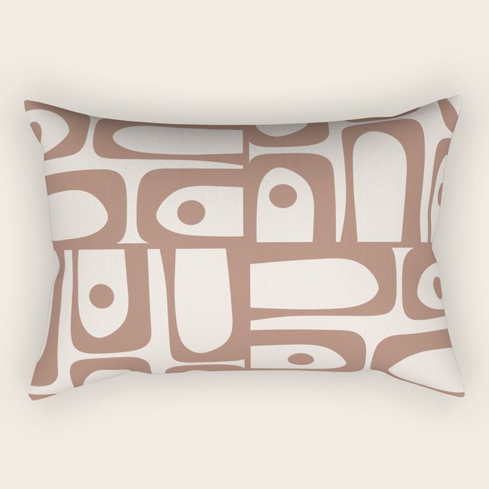 Mid Century Modern Piquet Pattern 1 Inspired by PANTONE 17 1230 Color of the Year Mocha Mousse Rectangular Pillow Gallery Image 2