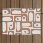 Mid Century Modern Piquet Pattern 1 Inspired by PANTONE 17 1230 Color of the Year Mocha Mousse Outdoor Rug Gallery Image 1