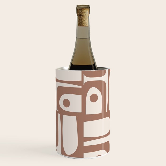 Mid Century Modern Piquet Pattern 1 Inspired by PANTONE 17 1230 Color of the Year Mocha Mousse Wine Chiller Gallery Image 1