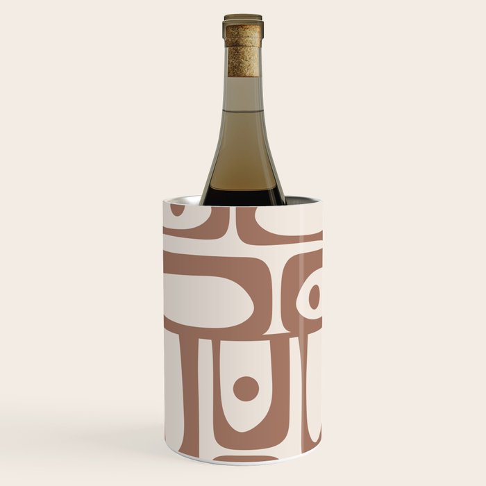 Mid Century Modern Piquet Pattern 1 Inspired by PANTONE 17 1230 Color of the Year Mocha Mousse Wine Chiller Gallery Image 2