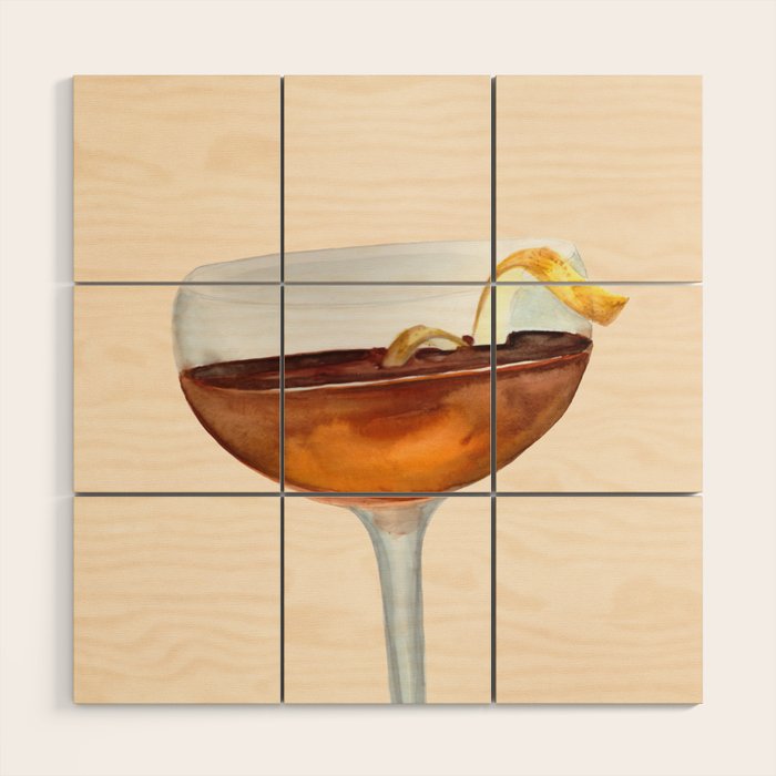 Espresso Martini: Retro Classic Cocktail 04 Wood Wall Art Gallery Image 1