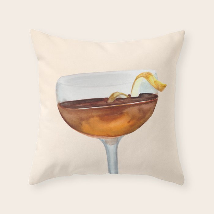 Espresso Martini: Retro Classic Cocktail 04 Throw Pillow Gallery Image 6