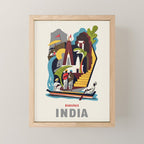 India Vintage Travel Poster, 1950s Mini Art Print Gallery Image 1