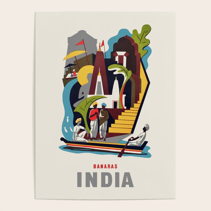 India Vintage Travel Poster, 1950s Poster Gallery Image 1
