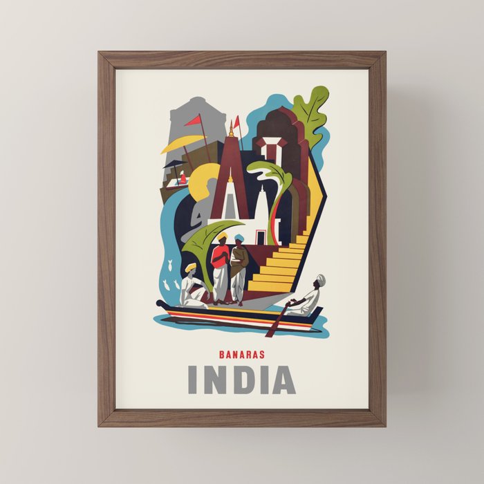 India Vintage Travel Poster, 1950s Mini Art Print Gallery Image 2