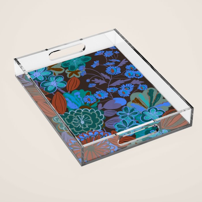 Blue garden Acrylic Tray Gallery Image 1
