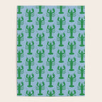 Coastal Pop Lobster Pattern in Light Blue and Green Poster Gallery Image 4