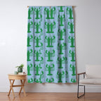 Coastal Pop Lobster Pattern in Light Blue and Green Window Curtain Gallery Image 5