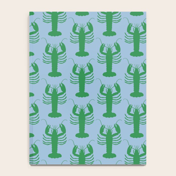 Coastal Pop Lobster Pattern in Light Blue and Green Notebook Gallery Image 4