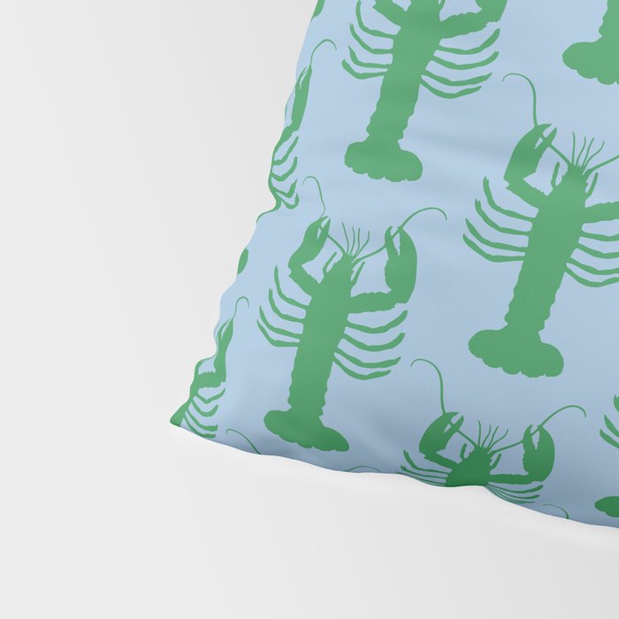 Coastal Pop Lobster Pattern in Light Blue and Green Pillow Sham Gallery Image 4