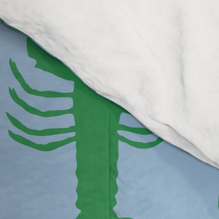 Coastal Pop Lobster Pattern in Light Blue and Green Comforter Gallery Image 4