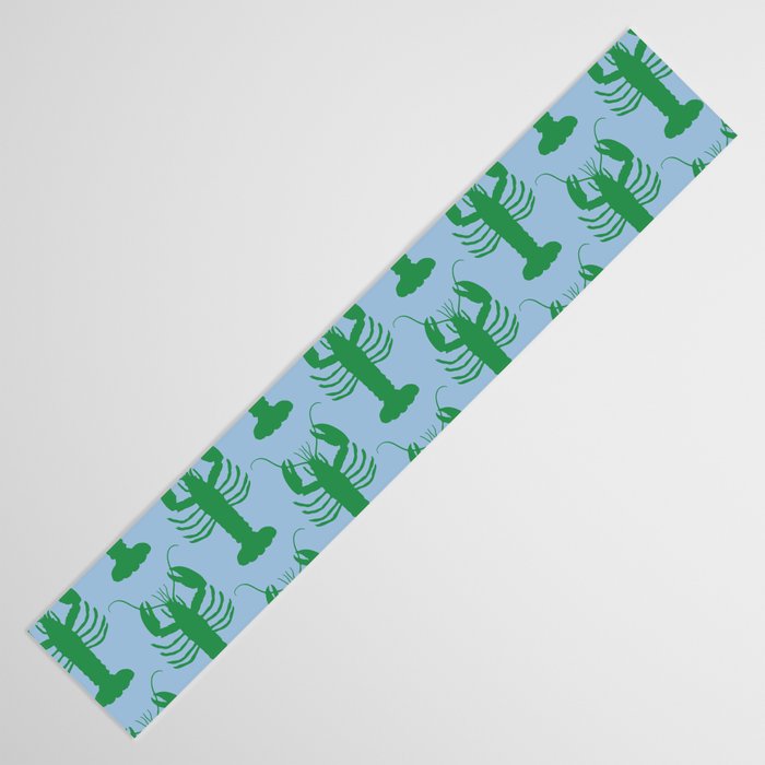 Coastal Pop Lobster Pattern in Light Blue and Green Table Runner Gallery Image 3