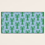 Coastal Pop Lobster Pattern in Light Blue and Green Desk Mat Gallery Image 3