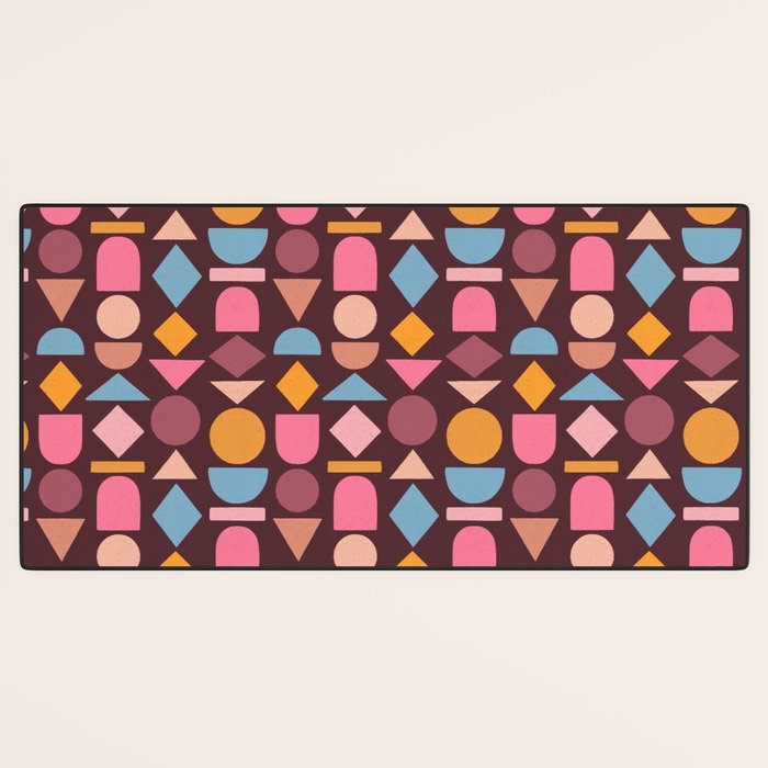 Geo Mod Shapes - Dark Desk Mat Gallery Image 3