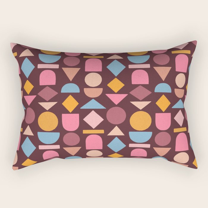 Geo Mod Shapes - Dark Rectangular Pillow Gallery Image 1